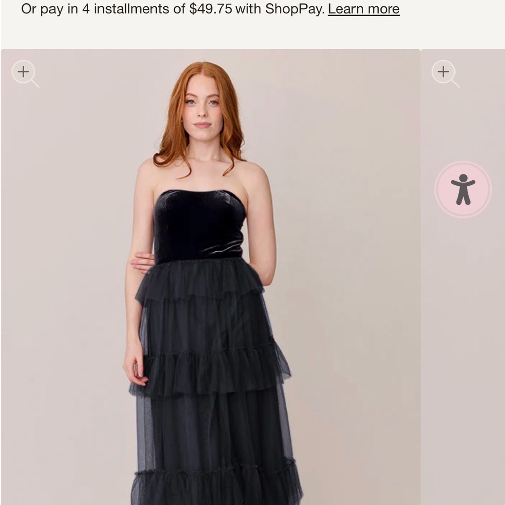 Revelry Strapless Black Layered Dress - Picture 6 of 7